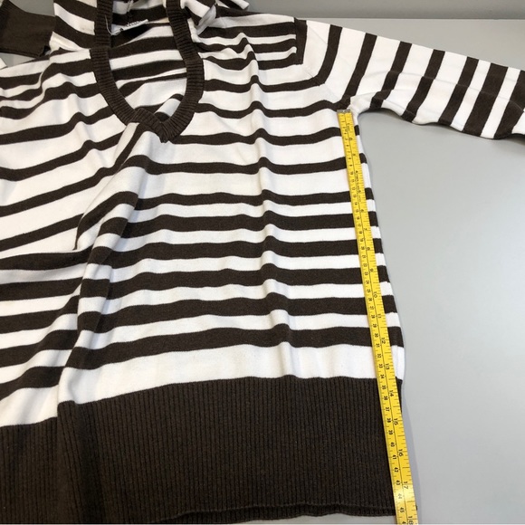 Striped brown/white hoodie sweater.  Cotton. Sz XL. - Picture 11 of 12